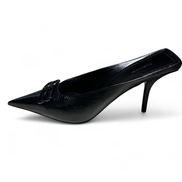 Balenciaga Women's Black Square Knife BB Mule Size 38 NEW IN BOX - Picture 10 of 16